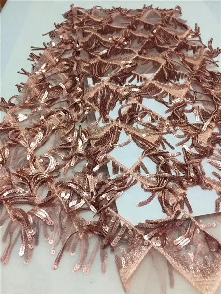 Новая мода блестками узор Французский чистая кружевной ткани для вечернее