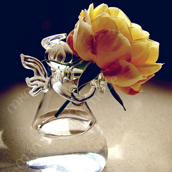 Clear Angel Shape Glass Hanging Vase Terrarium Hydroponic Pot Table Decor lower Home Decoration Accessories Modern | Дом и сад