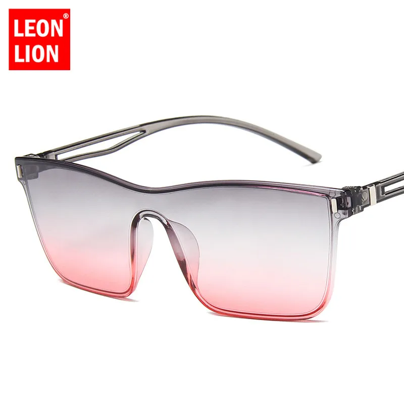 Фото Солнцезащитные очки LeonLion женские цельные винтажные с градиентными линзами