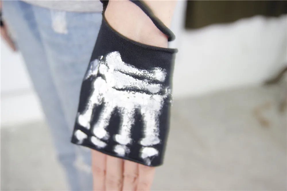 Женские перчатки в стиле панк готические гетры с дырками на рукавах без пальцев