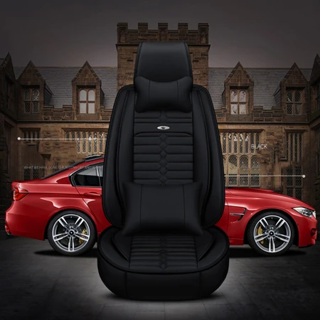 Black luxury Роскошный чехол из искусственной кожи Авто Универсальная автомобильная чехлы для сидений автомобильных сидений для любого стиля Toyota Corolla Camry Rav4 Auris Prius - Название цвета: Black luxury