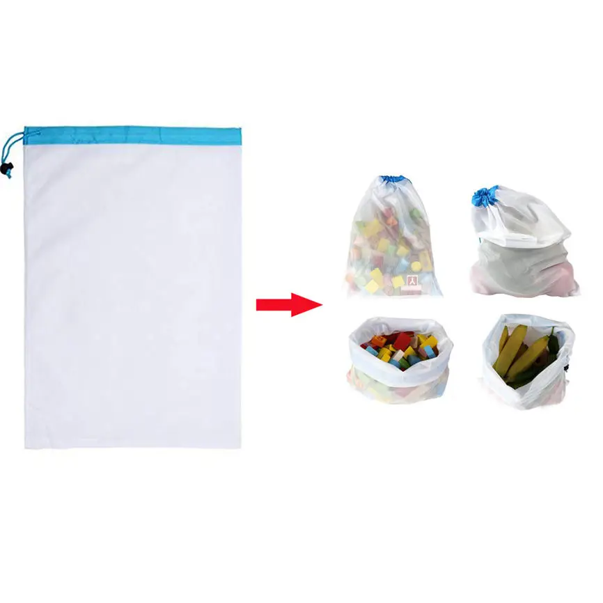 1 шт многоразовые мешки для производства сетки черный веревочный мешок хранения