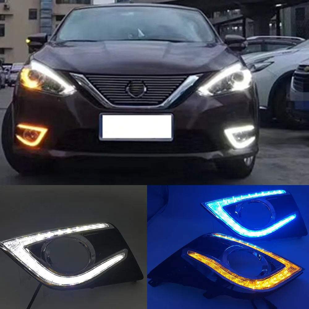 1 комплект DRL для Nissan Sylphy Sentra 2016 2017 2018 2019 дневные ходовые огни Противотуманные фары