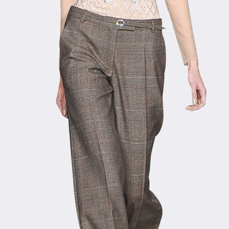 Pantalon, женские зимние Широкие штаны, высокая талия, плюс размер, шерстяные брюки, повседневные длинные женские штаны с поясом на молнии, свободные штаны