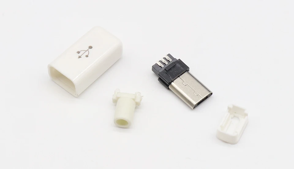 10 шт. Micro USB 5PIN сварочный Тип штекерные разъемы зарядное устройство 5P USB хвост разъем для зарядки 4 в 1 белый черный
