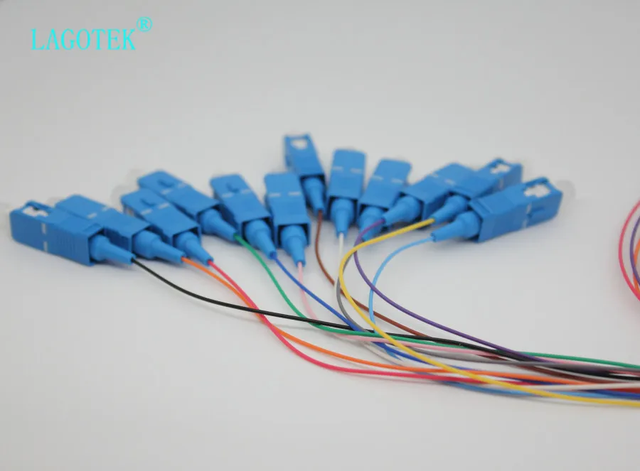 10 шт./партия 12 цветов SC/UPC-SM(9/125)-G652D, оптоволоконный кабель комплект хвост волокно косичка