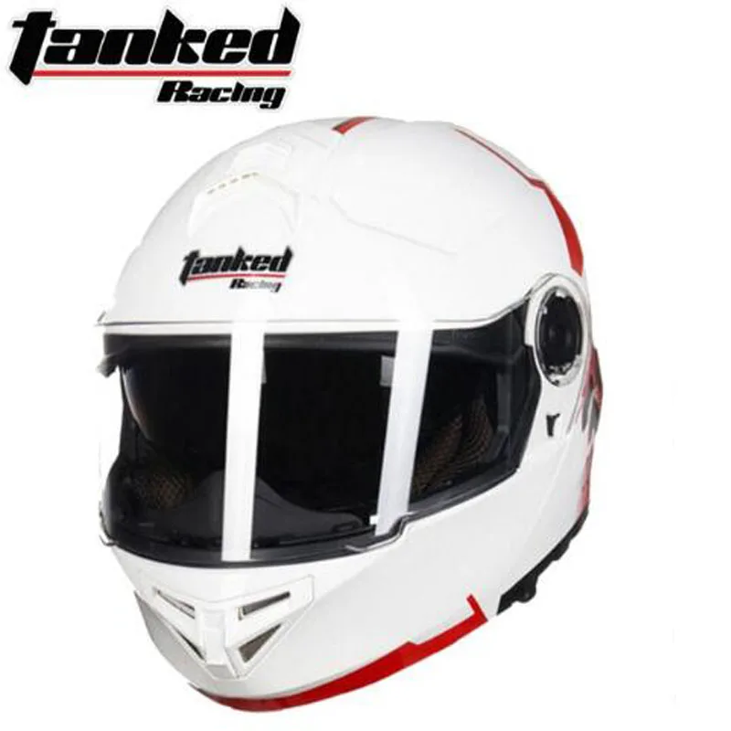 Tanked Racing ECE одобренный Filp Up мотоциклетный шлем T270 с двойными линзами Открытый мотоциклетный шлем Мото шлем