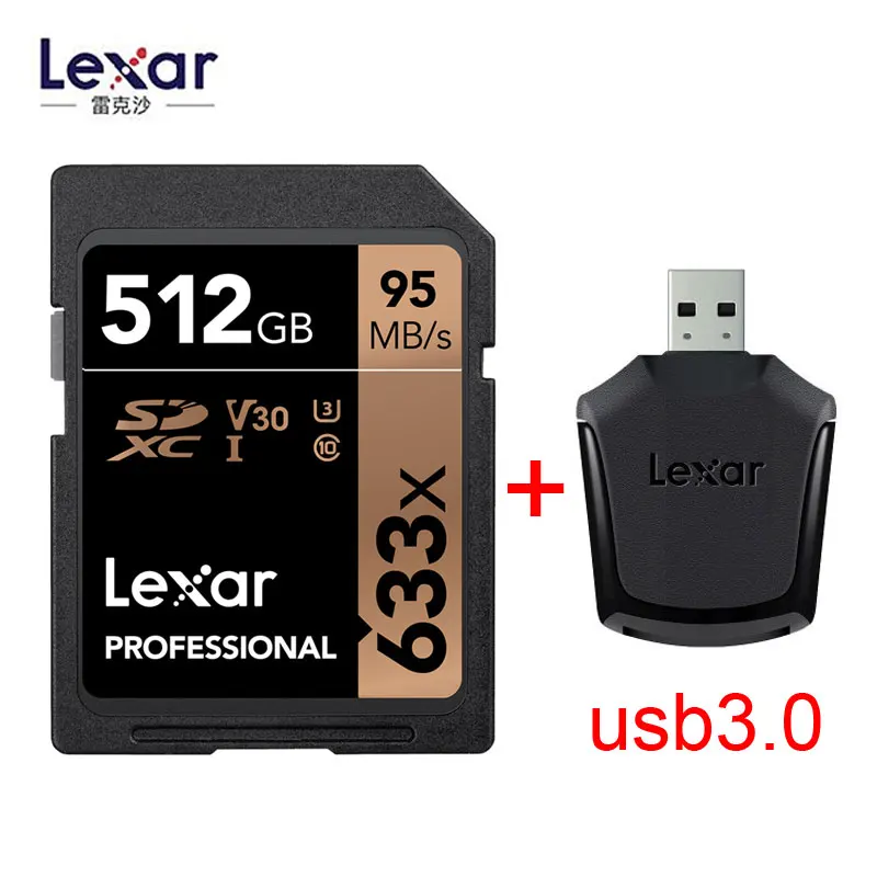 Lexar 95 м/с 633x16G 32 ГБ U1 SDHC 64 Гб 128 ГБ 256 ГБ U3 SD карта SDXC класс 10 карта памяти для 1080p 3D 4K видеокамера
