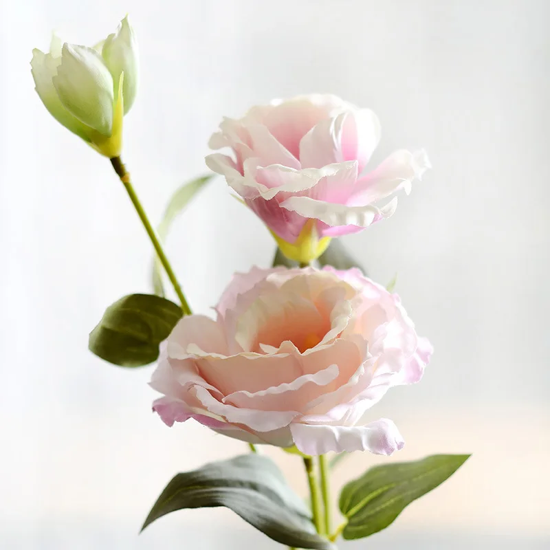 Pink B 1 шт. Европейский искусственный цветок 3 головки поддельные Eustoma Gradiflorus Lisianthus Рождество Свадьба Праздник декор дома 5 цветов - Цвет: Pink B