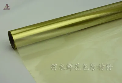 gold green 10 м водонепроницаемый рулон целлофана цветы обертывание пинг бумажная подарочная упаковка матовые цветы упаковка букета принадлежности крафт бумажные материалы - Цвет: gold green