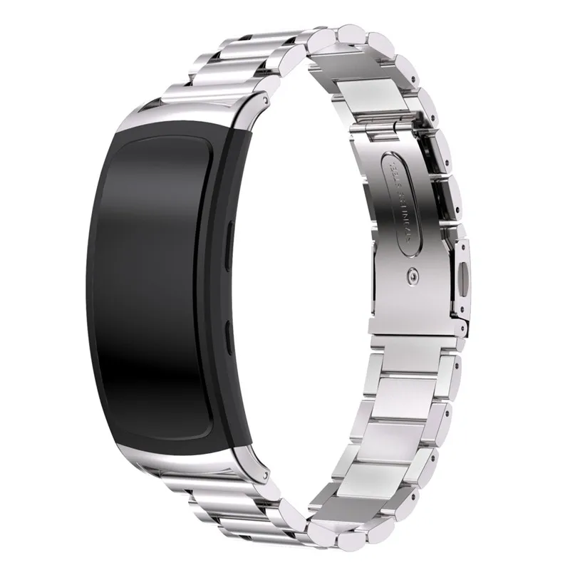 Браслет из нержавеющей стали, ремешок для часов samsung gear Fit 2 SM-R360 Замена для умных часов, браслет для samsung gear fit2 - Цвет: Серебристый