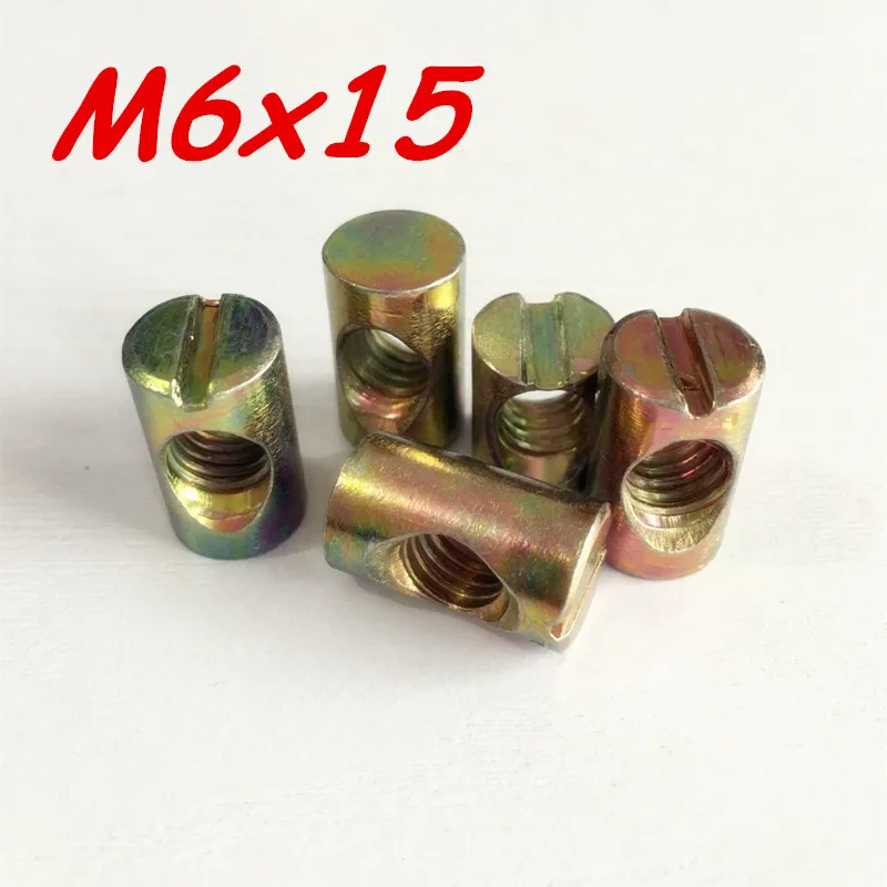 10p M6x15 баррель болты крестообразной шлицевой мебели гайка для кроватки стула с