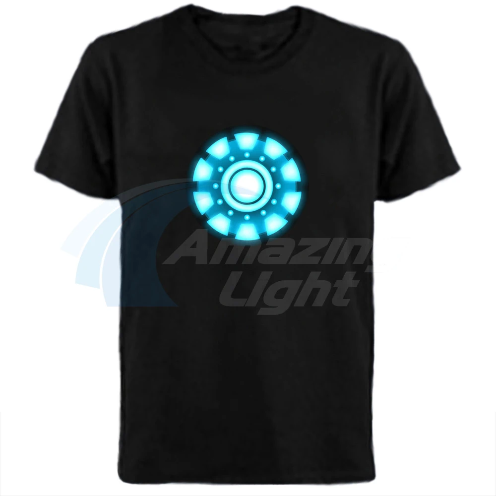 ironman 6 Супер качество дизайн железный человек светодиодный T-Shirt EL T-Shirt 6 видов конструкций для вечерние с использованием светодиодный футболки - Цвет: ironman 6