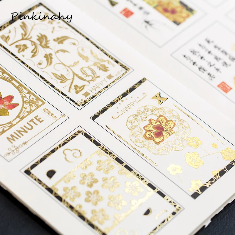 60 листов в японском ретро Стиль Sakura золочение Стикеры украшения дневник стиле