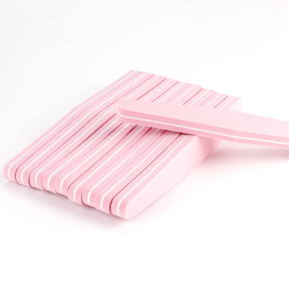 Pink 10Pcs 10 шт./лот, двусторонняя пилка для ногтей, буфер 100/180, триммер, буфер, известь, инструмент для нейл-арта, моющаяся полировка, Шлифовальная Пилка, губка - Цвет: Pink 10Pcs