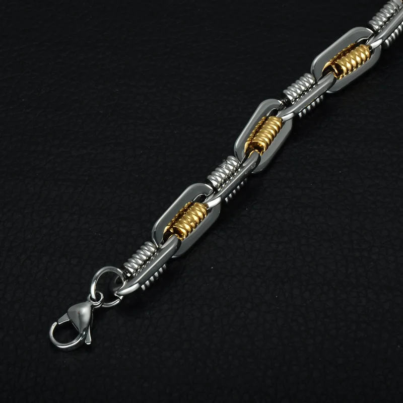 Хип хоп из золота двух цветов Цвет Титан нержавеющей стали плоская ручная работа