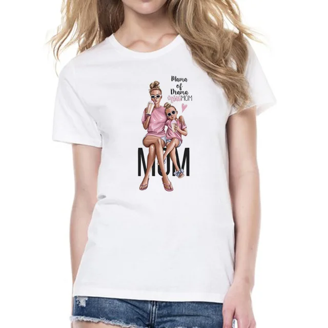 2019 женская футболка с надписью Mommy's Love для мамы и дочки Женская белая принтом