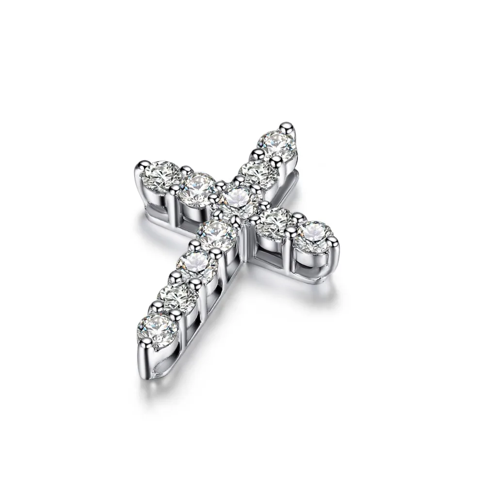 ZOCAI Новое прибытие вера в любовь крест Форма Настоящее 0,25 CT Алмазный кулон 18 K Белое Золото с 18 K колье из белого золота D04589