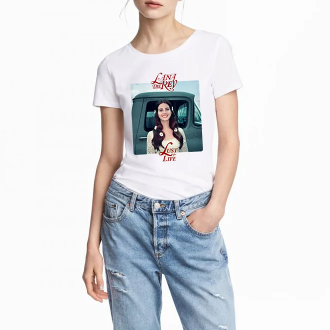 Женская футболка свободного кроя с круглым вырезом lana del rey печатная Футболка