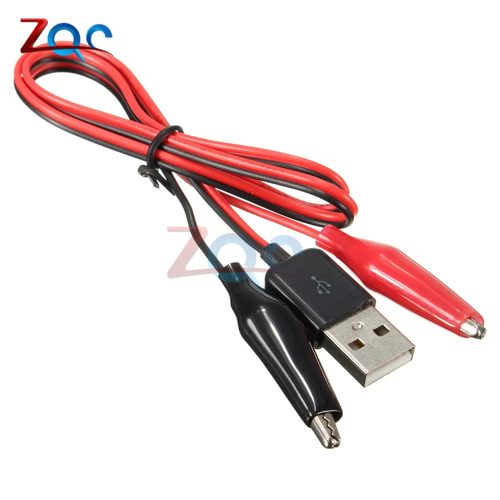 4 мм двойной тестовый зажим аллигатора к USB разъему адаптер питания провод 60 см