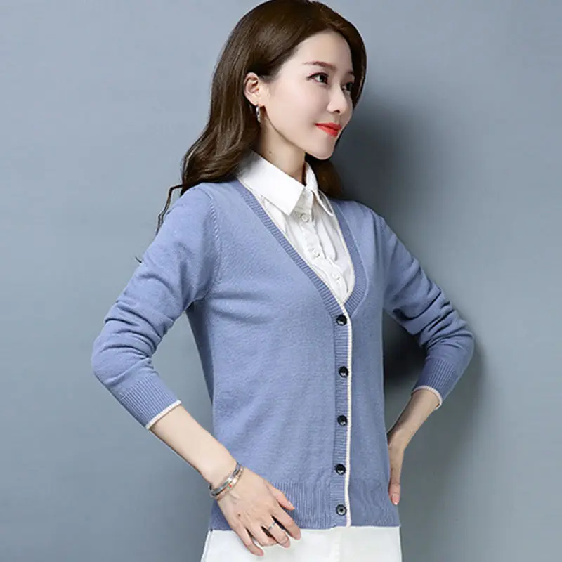 Vangull Autumn Knit Sweater Women 2020 New Spring Harajuku Slim Warm Cardigan College Casual Long Sleeve Winter Coat |