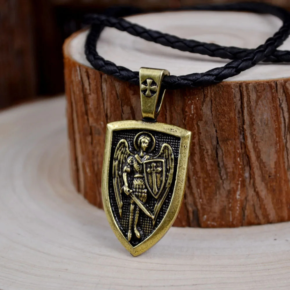 Мужское ожерелье с подвеской Archangel St. Michael Protect Me Saint Shield|pendant necklace|men necklacenecklace men |