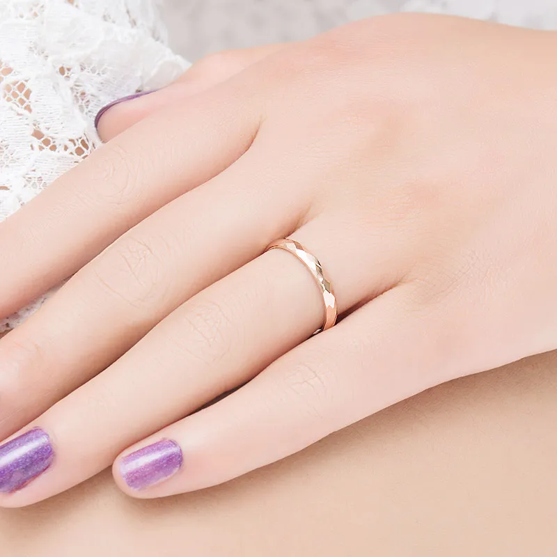 Мужские и женские кольца USTAR геометрические в форме ромба цвет розового золота