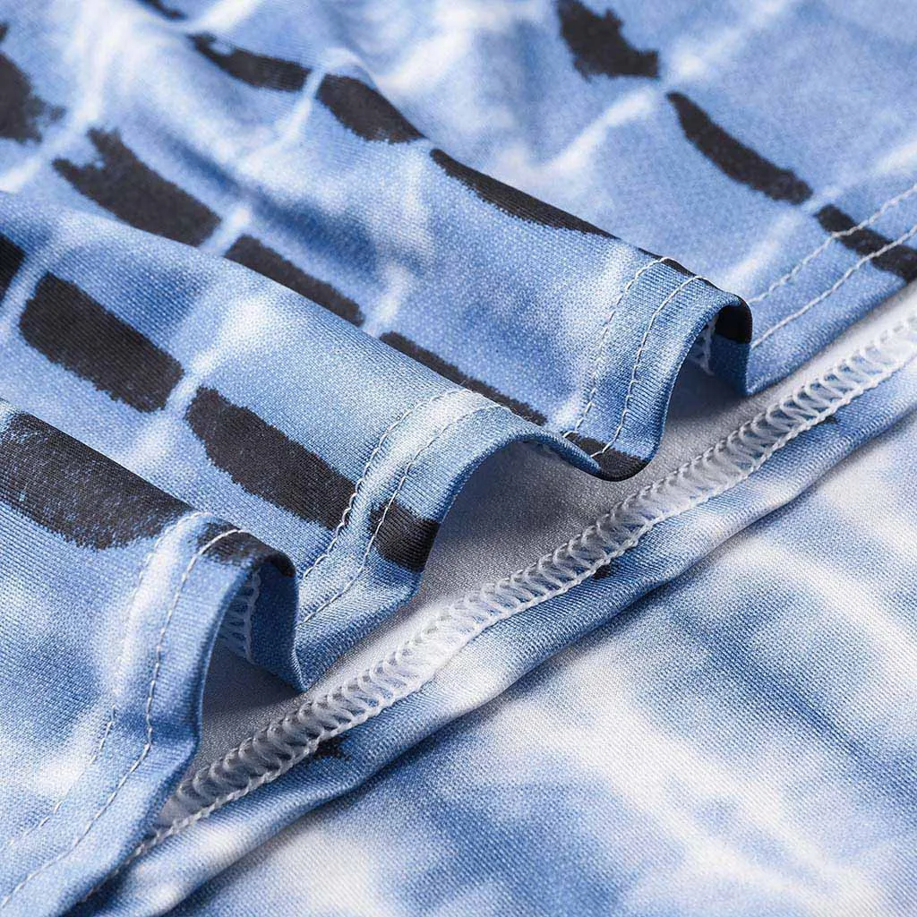 Летнее женское сексуальное платье, винтажное платье с принтом Tie Dye, с разрезом по бокам, длинное платье, вечерние, с закругленным подолом, с коротким рукавом, свободное Макси платье