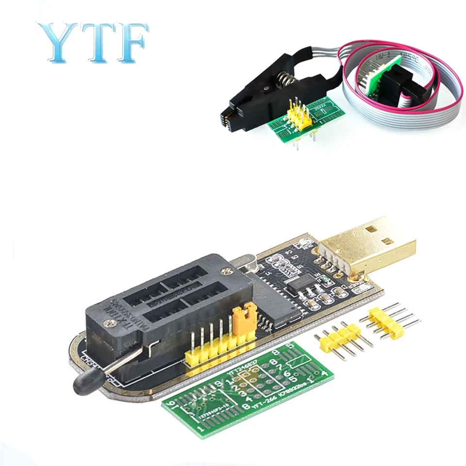 CH341 24 25 серия EEPROM Flash BIOS USB программатор модуль + SOIC8 SOP8 тестовый зажим для 93CXX / 25CXX