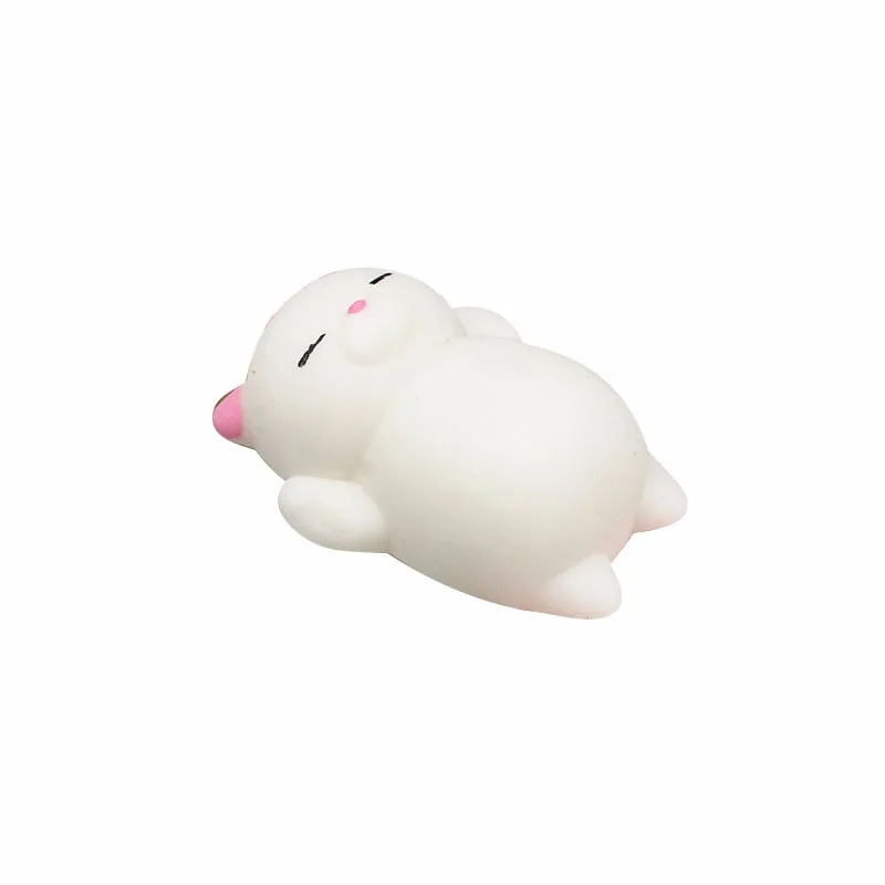 pink ear cat Мини мягкое антистресс медленно поднимающееся Kawaii Mochi животное антистресс мягкое Исцеление забавное мягкое пресс для детей и взрослых снятие стресса - Цвет: pink ear cat