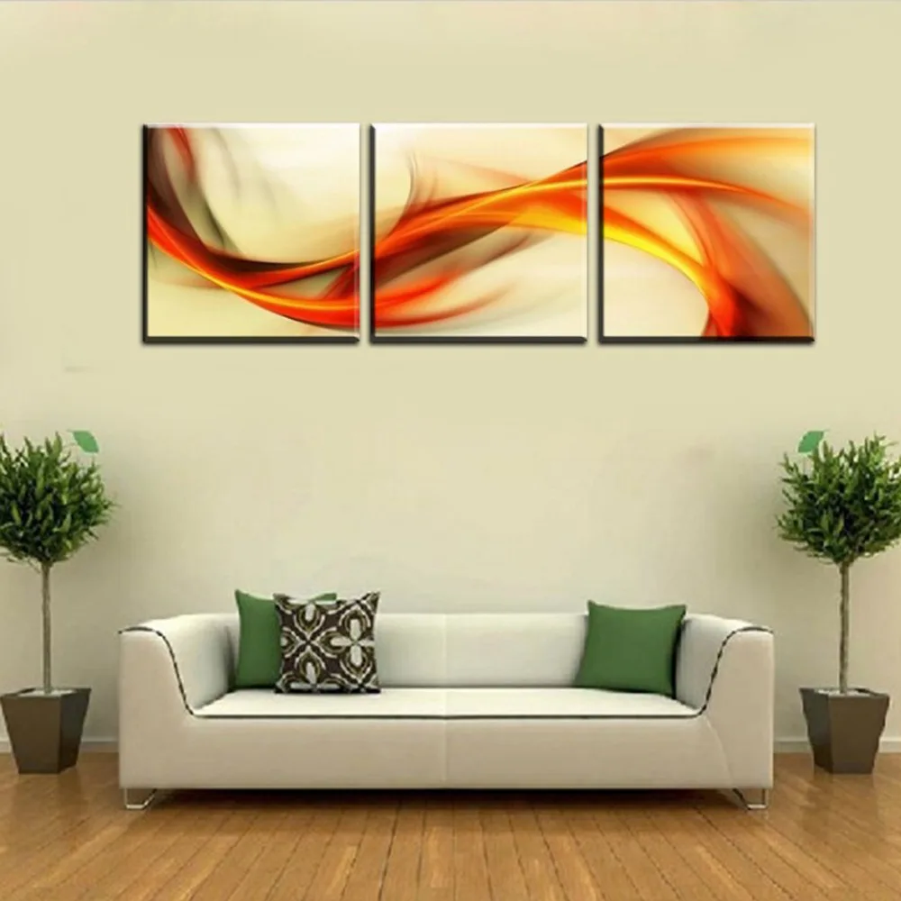 Комплект из 3 предметов парусина принт Абстрактная живопись для Гостиная стены