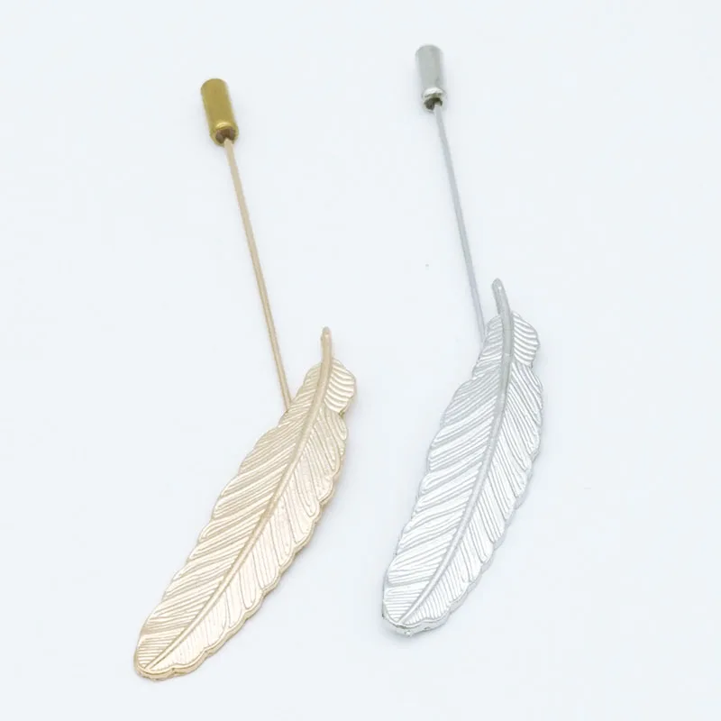 Унисекс Мужская брошь в виде листьев и пера булавки воротник костюм нагрудник