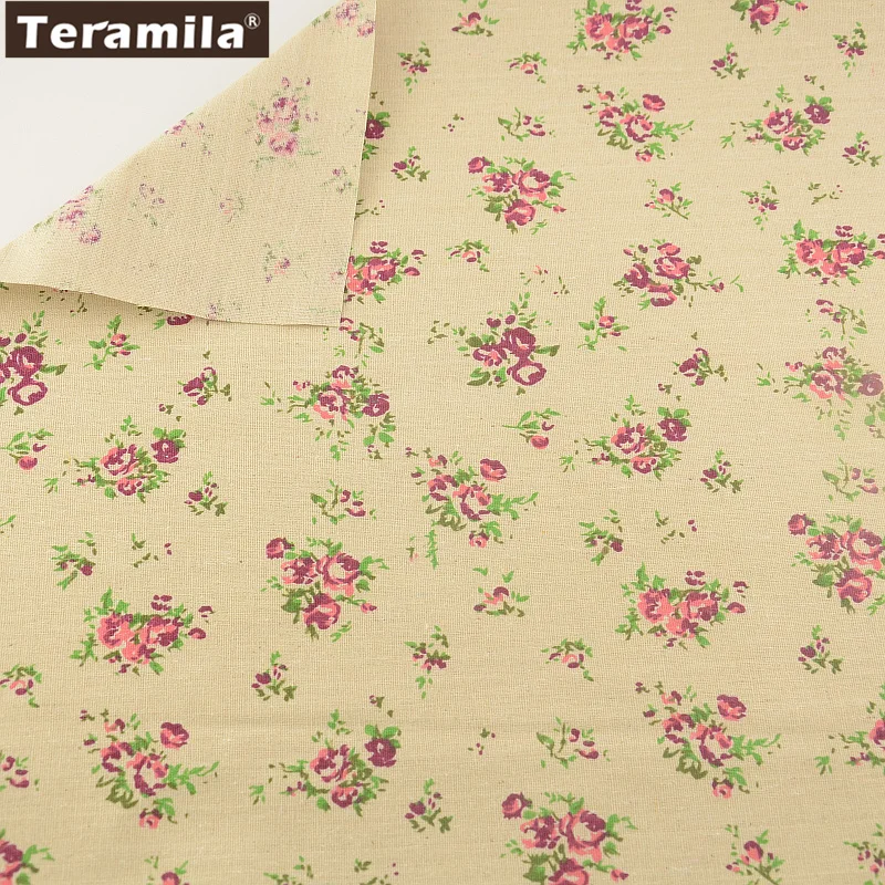 TERAMILA Home Textile Sewing Material Tissu Tablecloth Pillow Bag Curtain Cushion Print Bloom Rose Cotton Linen Fabric | Дом и сад