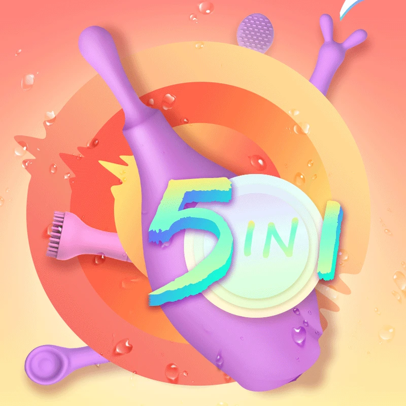 G Spot Вибраторы для клитора 4 сменные головки с магнитной зарядкой многоголовочный
