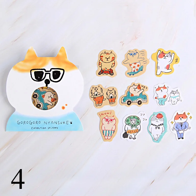 4 30 шт. Kawaii наклейки с котом милые канцелярские наклейки красочные бумажные наклейки для детей DIY Скрапбукинг дневник фотоальбомы - Цвет: 4