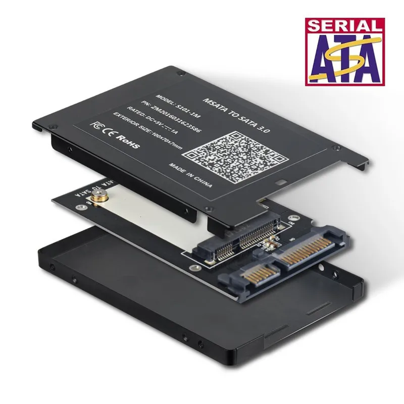 MSATA SSD до 2,5 дюймов SATA3 HDD SSD конвертер адаптер карта с 7 мм Толщина защитный чехол