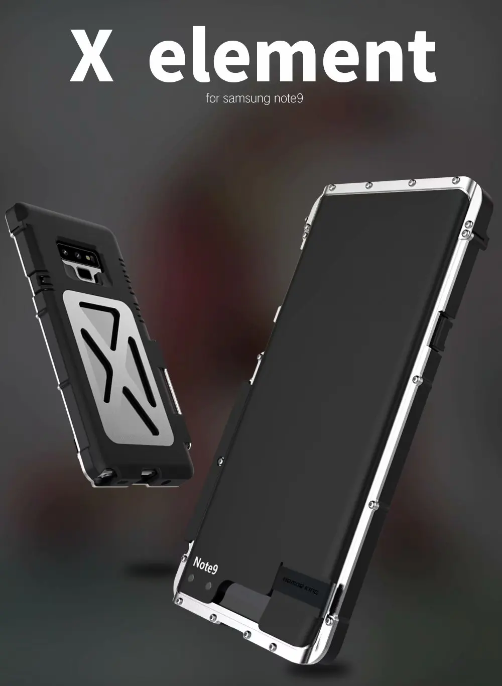 Чехол Armor King с подставкой для samsung Galaxy Note 8 9, откидная крышка, металлическая нержавеющая сталь 304+ пластиковый корпус, ударопрочный, для спорта