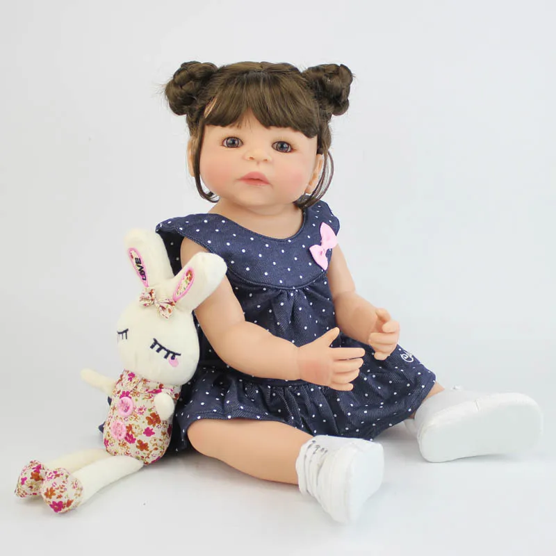 55 см полностью силиконовая виниловая игрушка Reborn baby girl, Реалистичная, для новорожденных, принцесса, для малышей, для младенцев, живая, Bonecas, водонепроницаемый подарок на день рождения