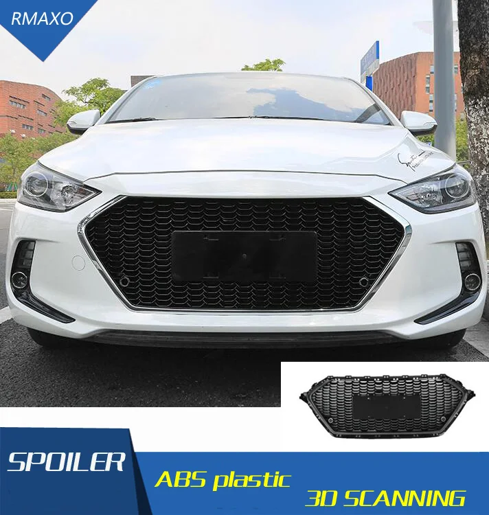 Для hyundai Elantra- гоночные решетки сотовая решетка Передняя гоночная решетка черный передний бампер модифицированная для Elantra