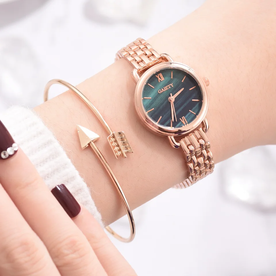 Watch And Bracele Бренд Gaiety часы с браслетом Роскошные Очаровательные кварцевые часы модные женские платья Наручные часы набор с браслетом Relogio Feminino - Цвет: Watch And Bracele