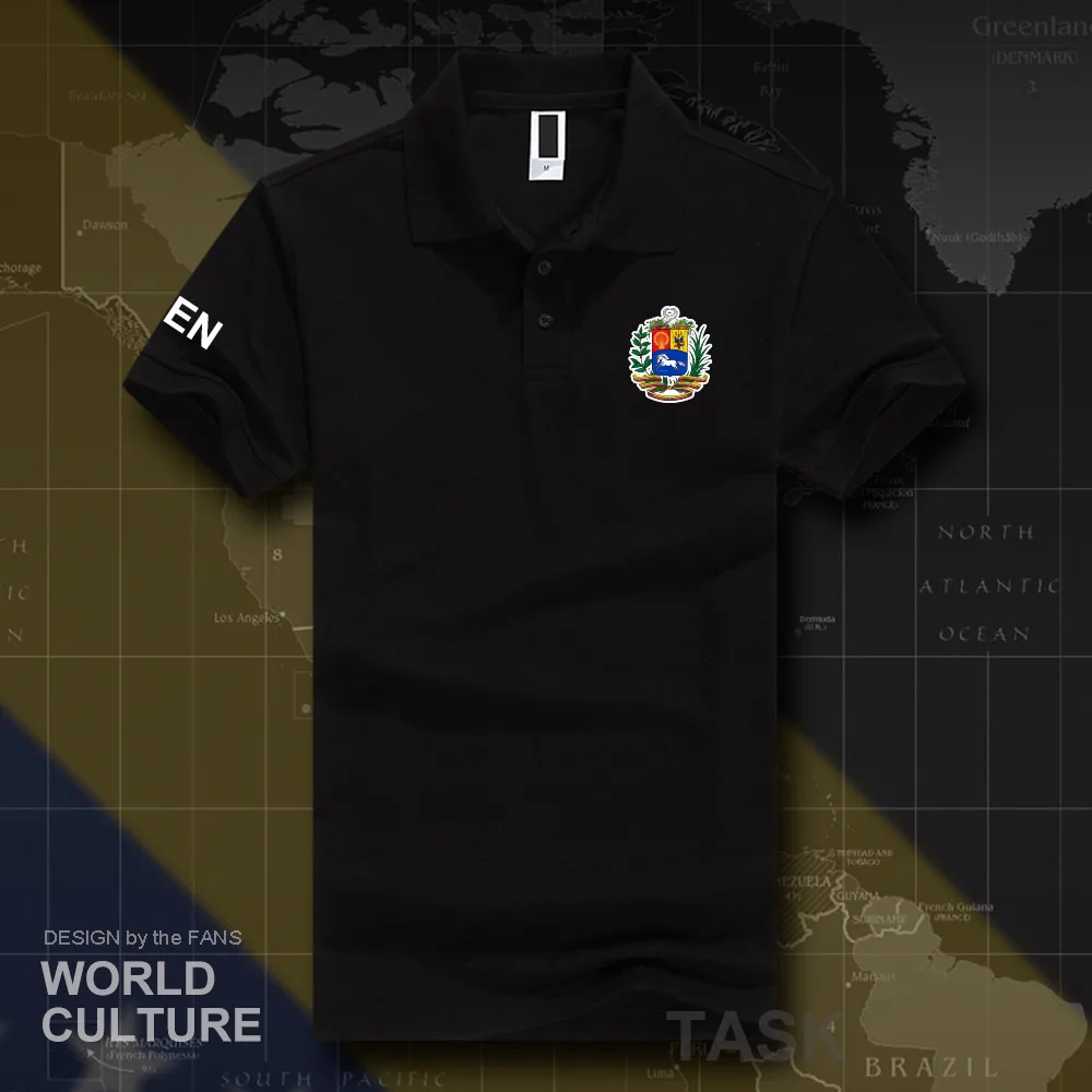 Venezuela Venezuelan polo рубашки мужские с коротким рукавом белые бренды с принтом для страны Мода хлопок национальная команда Повседневная VEN 20