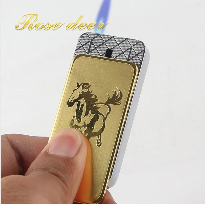 Роскошная компактная струйная Бутановая Зажигалка бензиновая зажигалка с