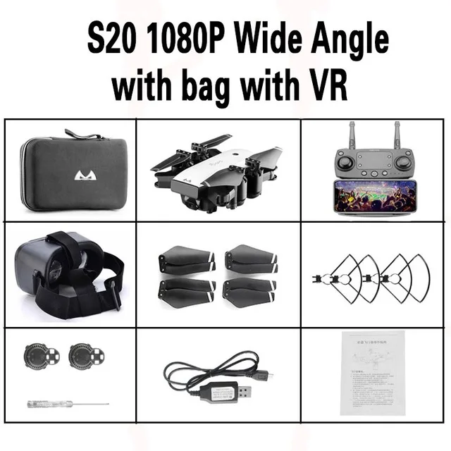 Горячее предложение! Распродажа! VISUO FPV Дрон с камерой HD 720 P/1080 P живое видео возвращение домой высота удержания складной RC Квадрокоптер вертолет профессиональный - Цвет: 1080p with bag VR