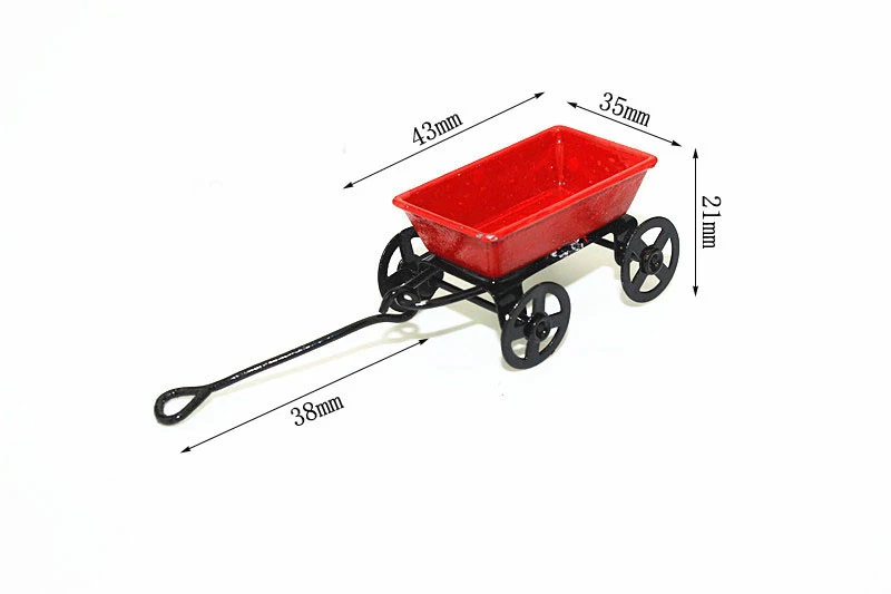 1/12 Scale Dollhouse Miniature Metal Garden Trail Car Ourdoor Decoration Miniaturas Pretend Play Accessories Toy|pretend play|dollhouse miniatures