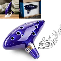 blue ocarina 12 hole ocarina ceramic alto mid tone alto c flute blue instrument woodwind instruments for beginner 1pcs