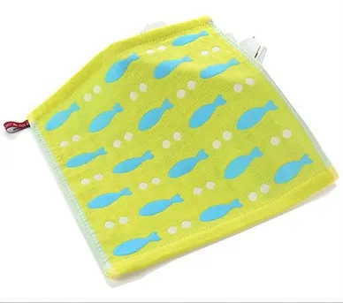 yellow fish Детское Марлевое полотенце с рисунком из мультфильма 35*35, абсорбирующее квадратное полотенце для лица, милое полотенце для рук большого размера для новорожденных детей - Цвет: yellow fish