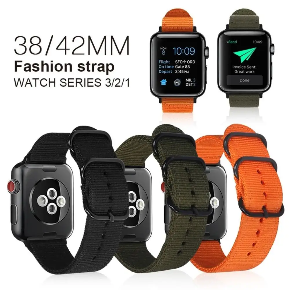 Ремешок нейлоновый армейского зеленого цвета для Apple Watch 1/2/3/4 42/44/38/40 мм|Ремешки