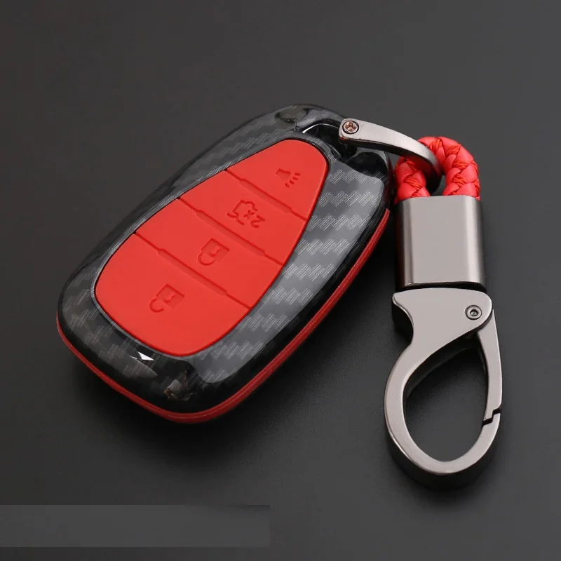 D Carbon Red Автомобильный держатель для ключей на сумку из углеродного волокна с принтом для CHEVROLET MALIBU EQUINOX CRUZE CAMARO аксессуары - Название цвета: D Carbon Red
