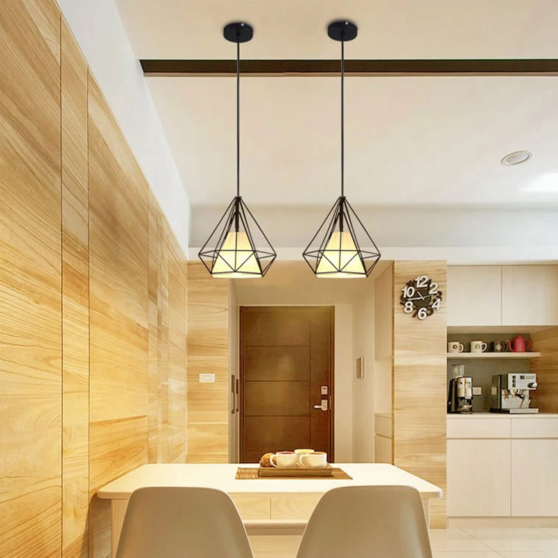 Современный арт-деко черный клетка подвесной светильник s Железный