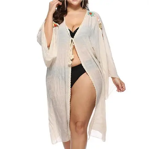 Beige Dress Bknin размера плюс купальный костюм Одежда для пляжа туника сексуальные закрывающие платья белый купальный костюм однотонный бежевый пляжная одежда для женщин Лето - Цвет: Beige Dress